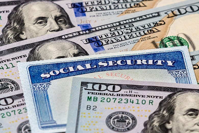 social security card with money