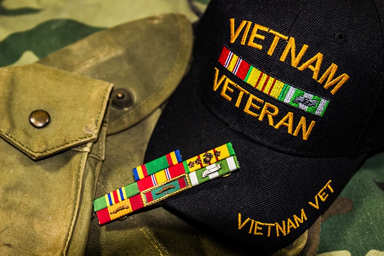 vietnam war veteran uniform and hat